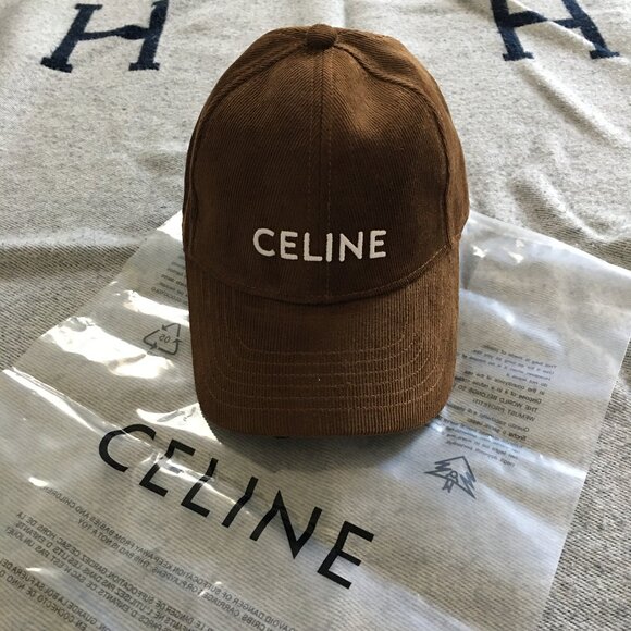 Celine Corduroy Baseball Cap in Brown - Picture 1 of 4